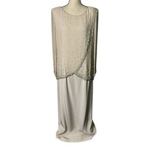 Montage Collection by Mon Chiri Maxi Dress Size 16 Evening Mother of Bride Beads